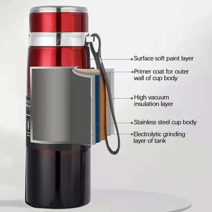 800ml 316 Stainless Steel Insulated Mug Large Capacity Vacuum Thermos Outdoor Portable Car Insula...