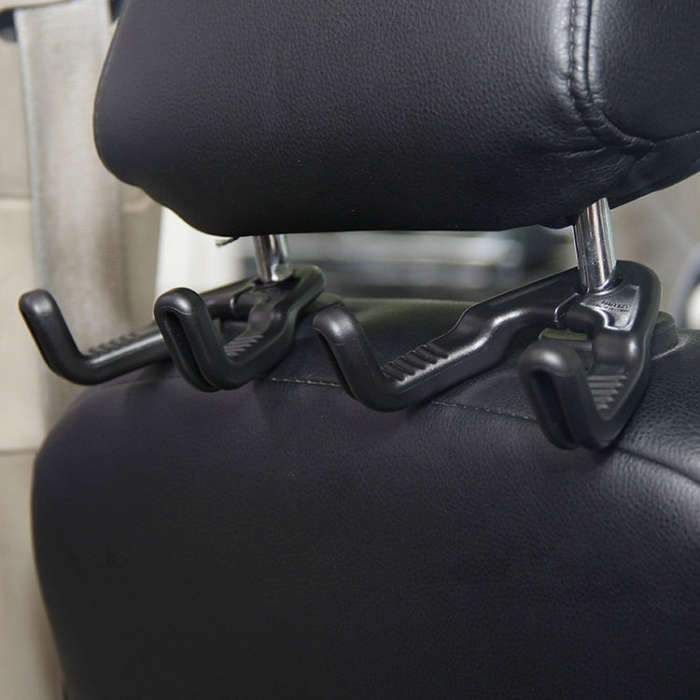 1pair Hidden Car Headrest Storage Hooks Car Seat Hook(Black)