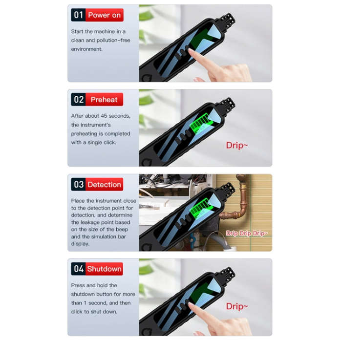 Portable Flammable Gas Methane Leak Detector Alarm(Black)