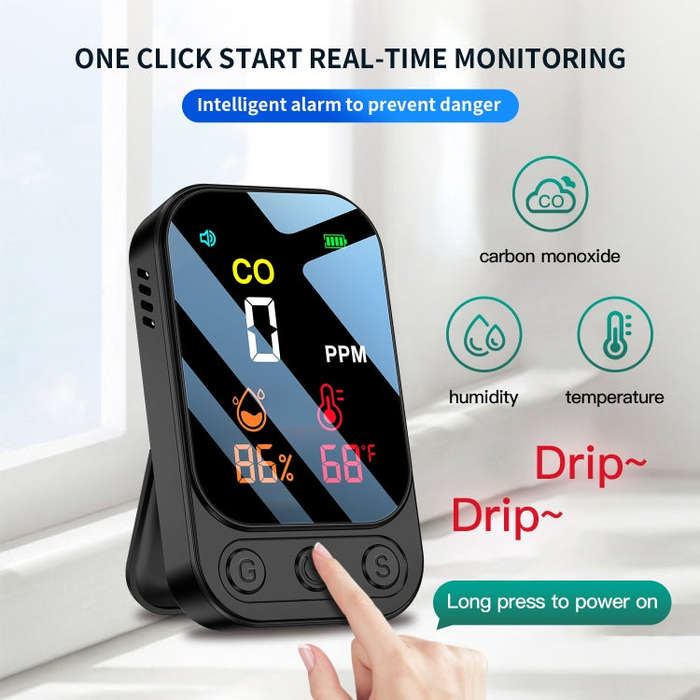 3 In 1 Multifunctional Portable Carbon Monoxide Detector(White)