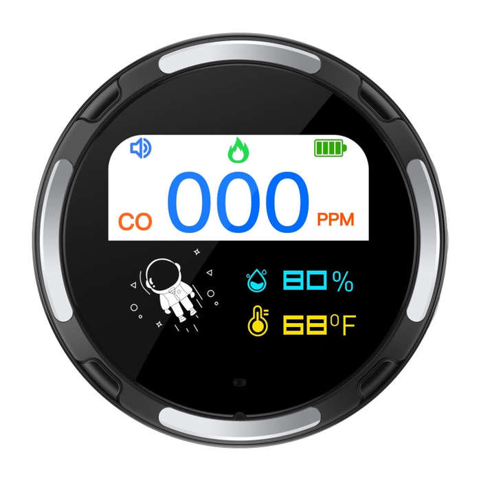 Portable Waterproof Carbon Monoxide Alarm Detector(Black)