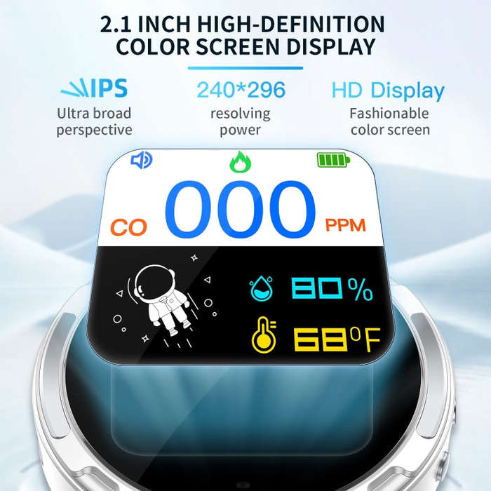 Portable Waterproof Carbon Monoxide Alarm Detector(Black)