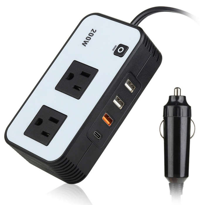 200W Car Inverter Vehicle Plug Power Converter US Plug