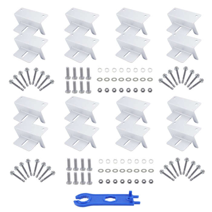 113pcs /Set RV Yacht Solar Panel Z-Shaped Aluminum Alloy Bracket(White)