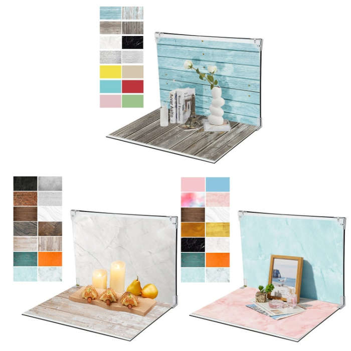 30x40cm 2+7 Thick Background Boards Photography Props Background Set, Style: Three