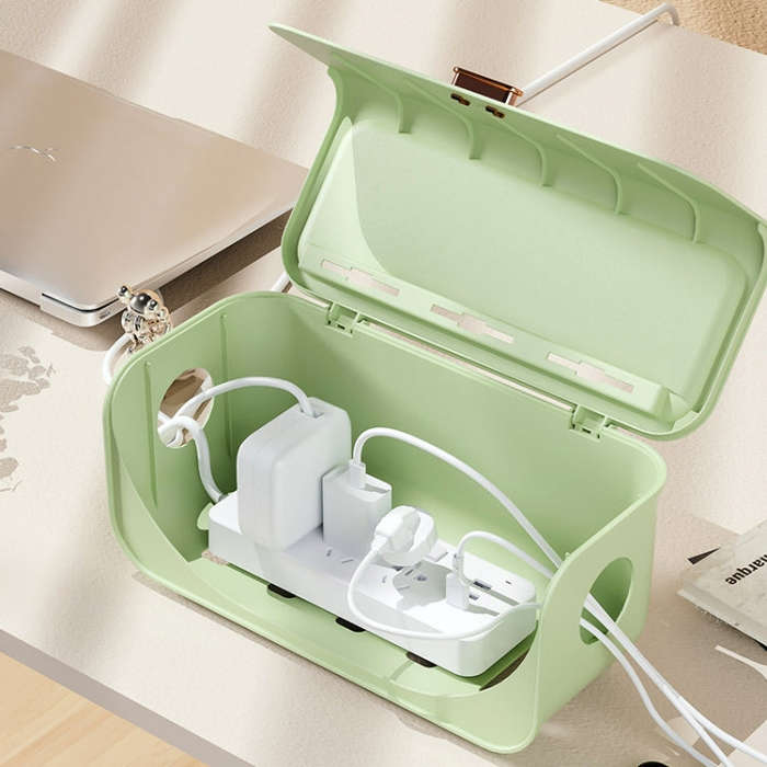 Desktop Cable Storage Box Power Cable Charger Storage Case Dustproof Waterproof Socket Organizer(...