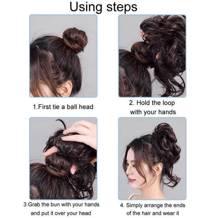 Lazy Long Beard Ball-Head Chicken Nest Wig Photography Coiffure Ribbed Hair bundle(Light Brown)