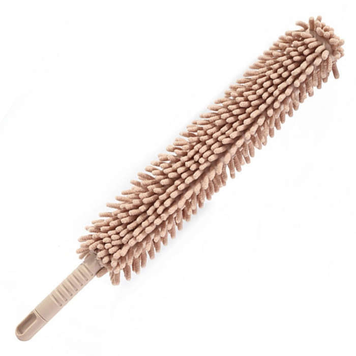 Household Electrostatic Duster Gap Cleaning Feather Duster(Bendable Short Khaki)