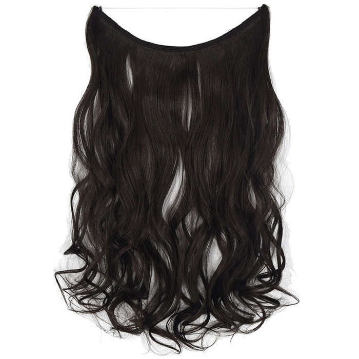 Fishing Line Hair Curtain Long Curly Wig Seamless Hair Extension(4A)