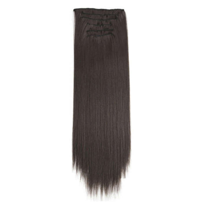 7pcs / Set Clips Long Straight Hair Extension Pieces 16 Clips Chemical Fiber Wigs, Model: 8#
