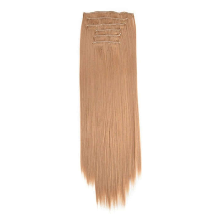 7pcs / Set Clips Long Straight Hair Extension Pieces 16 Clips Chemical Fiber Wigs, Model: 27#