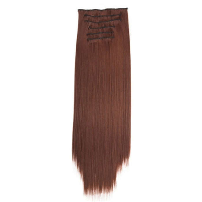 7pcs / Set Clips Long Straight Hair Extension Pieces 16 Clips Chemical Fiber Wigs, Model: 30#