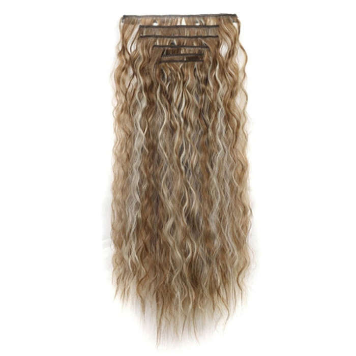 7pcs / Set Clip-On Corn Hair Extension Pieces 16-Card Cornrow Curl Wig, Color: 6H613#