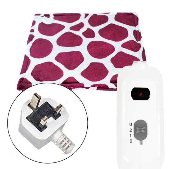 45x45cm UK Plug 0-1-2 Adjust Flannel Deer Pattern Electric Blanket Heating Pad