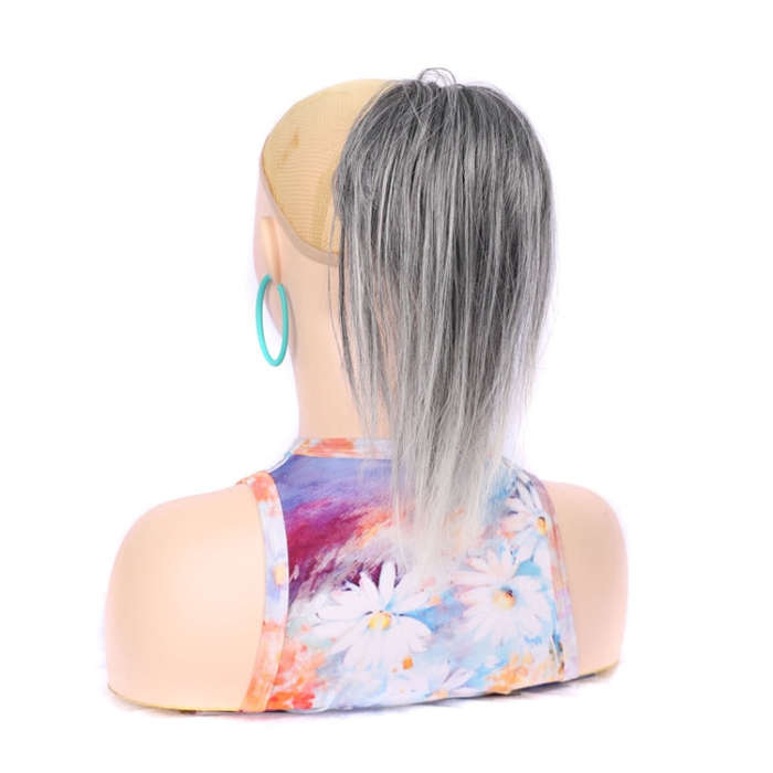 Ladies Short Chemical Fiber Fountain Claw Clip High Ponytail Wig, Color: 1BM171T60#