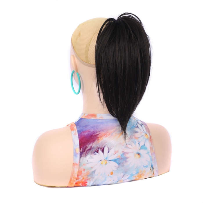 Ladies Short Chemical Fiber Fountain Claw Clip High Ponytail Wig, Color: 4L#