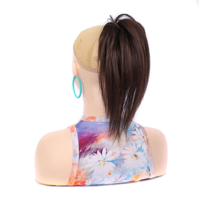 Ladies Short Chemical Fiber Fountain Claw Clip High Ponytail Wig, Color: 8L#