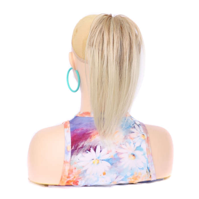 Ladies Short Chemical Fiber Fountain Claw Clip High Ponytail Wig, Color: 24H613#