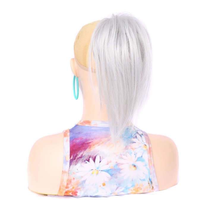 Ladies Short Chemical Fiber Fountain Claw Clip High Ponytail Wig, Color: 4502#