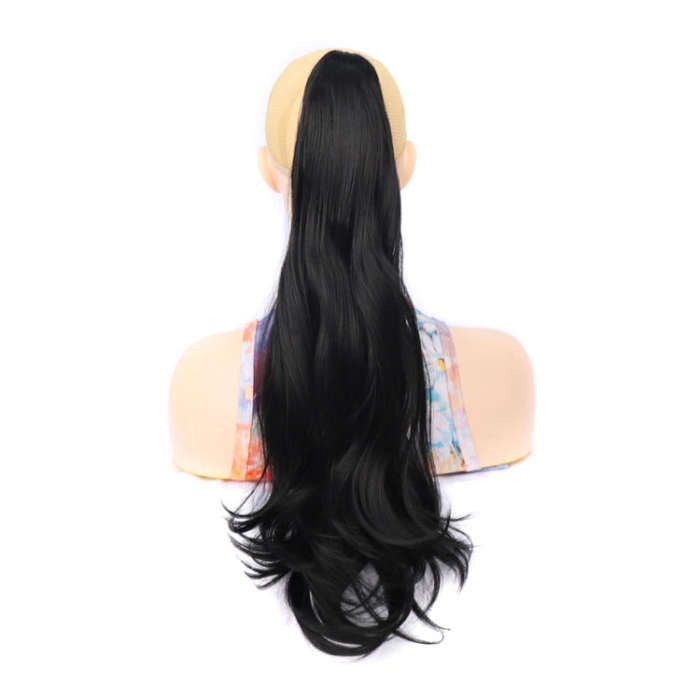 Ladies Claw Clip Inside Button Long Curly Pear Ponytail Wig, Color: 613#
