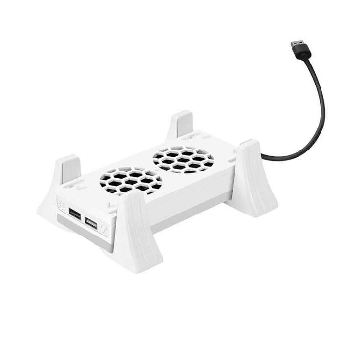 For XBOX Series S Console Base Cooling Fan Built-in LED Light Strip(White)