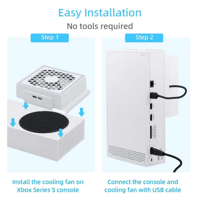 For XBOX Series S Console Side-mounted Cooling Fan RGB Color Light Radiator