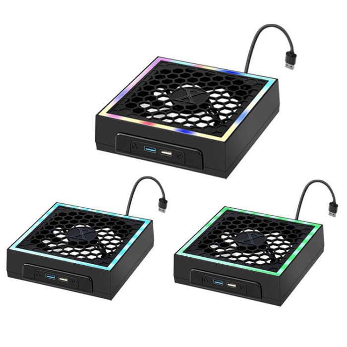 For Microsoft XBOX Series X Top Colorful Cooling Fan 3 Adjustable Speed(Black)