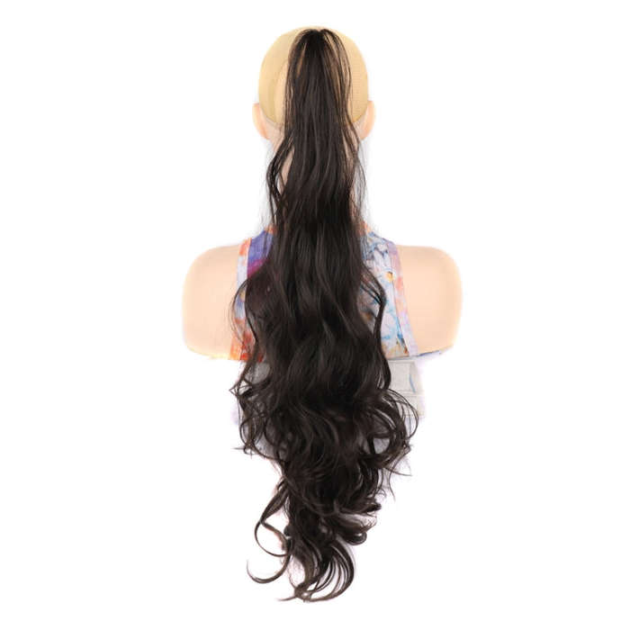 Ladies Wrap Around Magic Wand Ponytail Long Curly Wig, Color: 8#