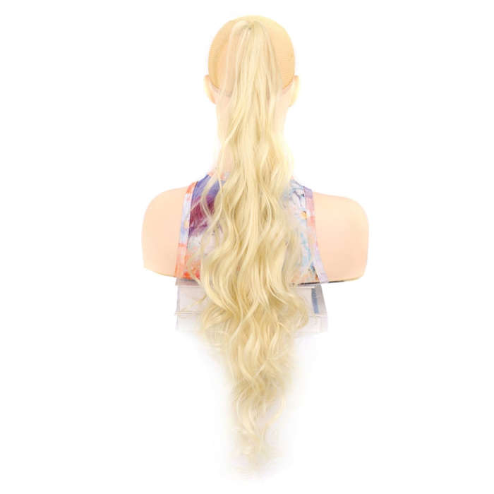 Ladies Wrap Around Magic Wand Ponytail Long Curly Wig, Color: 613#