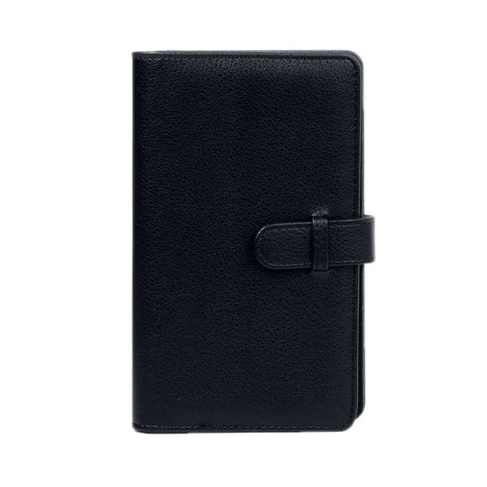 108-Piece Multifunctional 3 Inch Photo Ticket Credit Card Storage Book, Color: Black Lychee Pattern