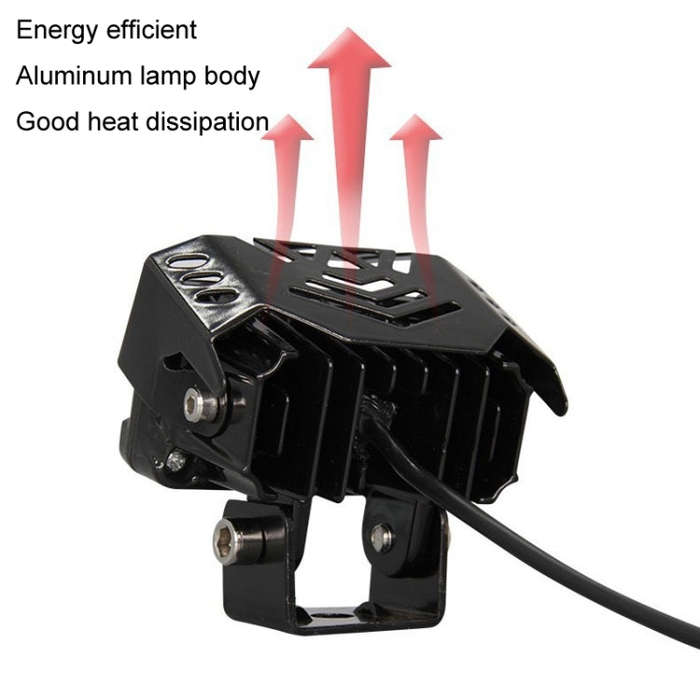 12W Motorcycle Spotlight High Bright Two Color Modified External Waterproof LED Lens Headlight(Fl...