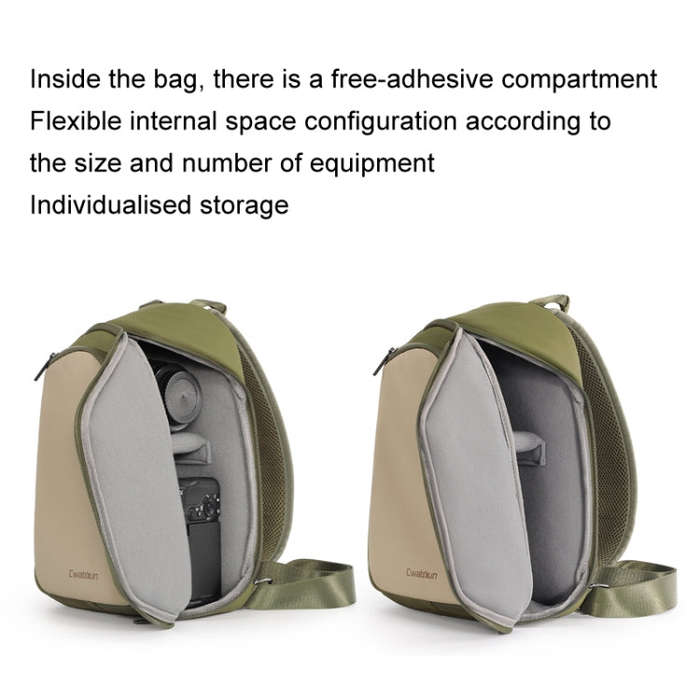 Cwatcun D148 Medium Casual Camera Bag Shoulder Crossbody Daily Photography Bag, Color: Army Green