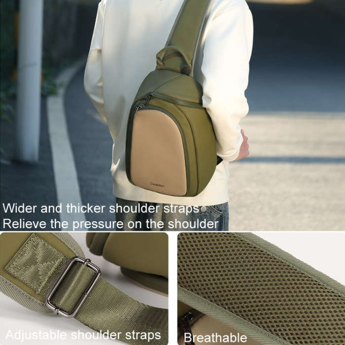Cwatcun D148 Medium Casual Camera Bag Shoulder Crossbody Daily Photography Bag, Color: Army Green