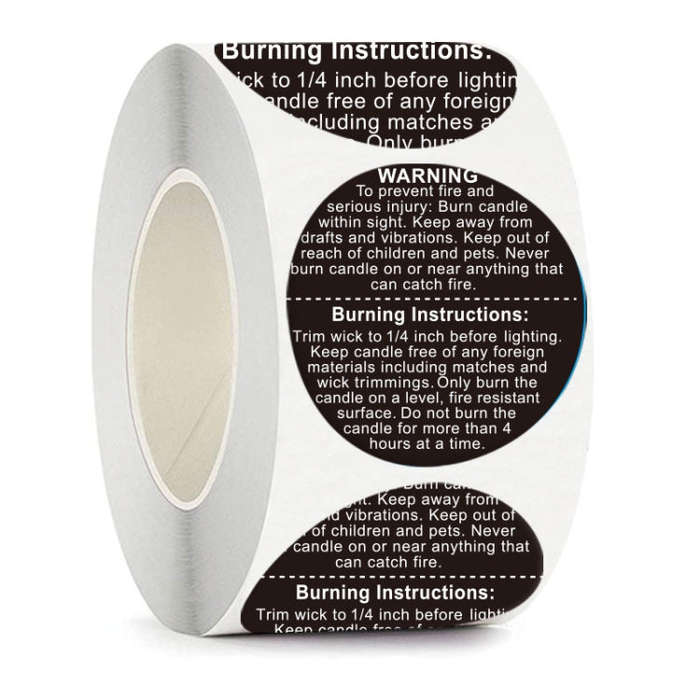 1.5 Inch Round Warning Label Packaging Sticker(Black)