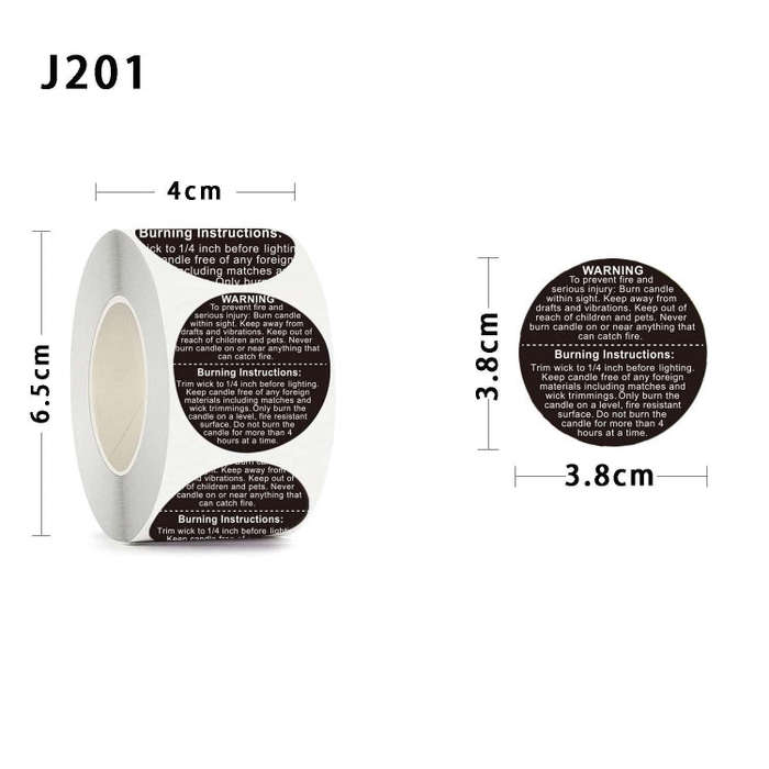 1.5 Inch Round Warning Label Packaging Sticker(Black)