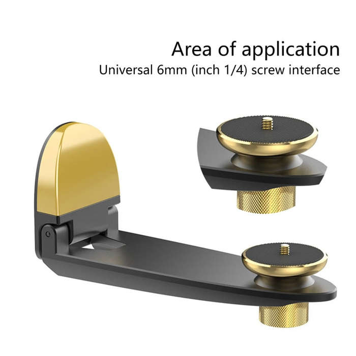 Aluminum Alloy Pan Head Adjustable Foldable Projector Wall Mount(Black Gold)