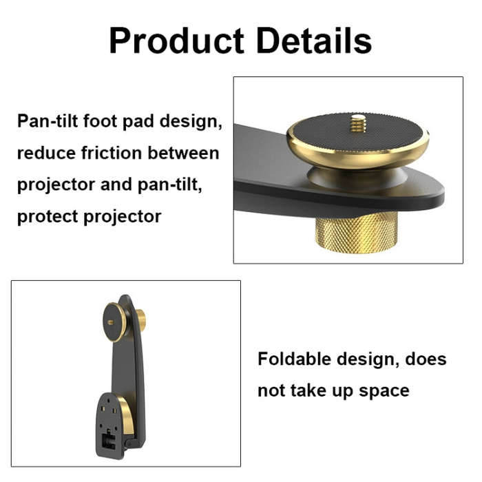 Aluminum Alloy Pan Head Adjustable Foldable Projector Wall Mount(Coffee Gray)