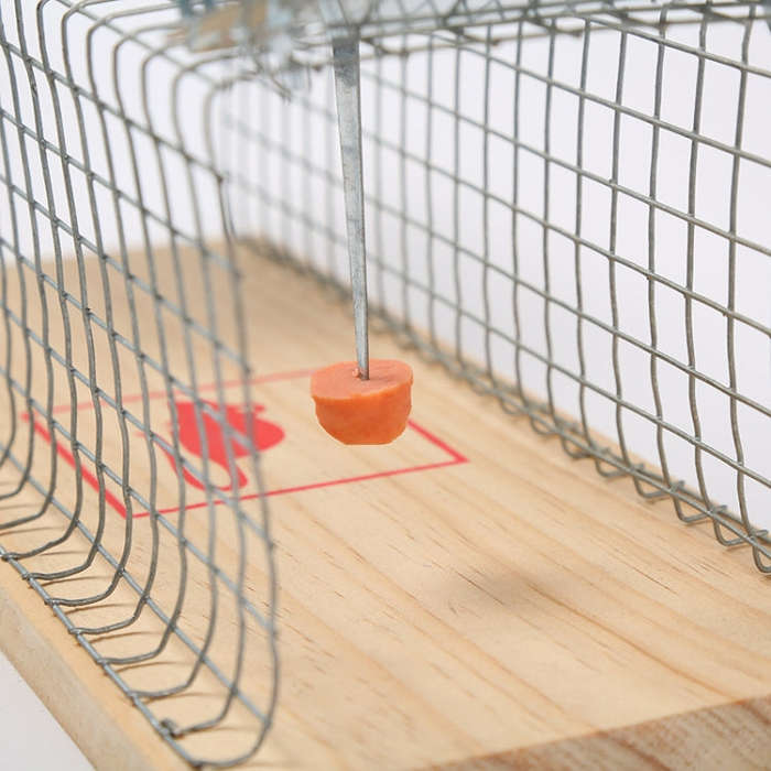 Wooden Mousetrap Cage Live Animal Humane Trap Catch, Size: Large