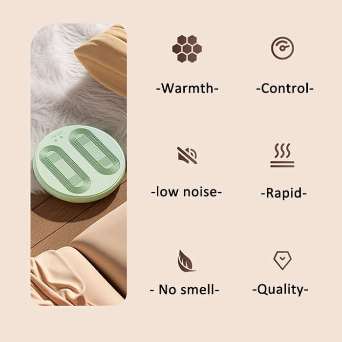 5V USB Plug Foot Massager Warmer 3 Levels Temperature & Vibration Adjustable(Milk Green)