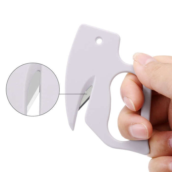2pcs Multi-purpose Paper Cutting Stainless Steel Blade Letter Opener, Color: White