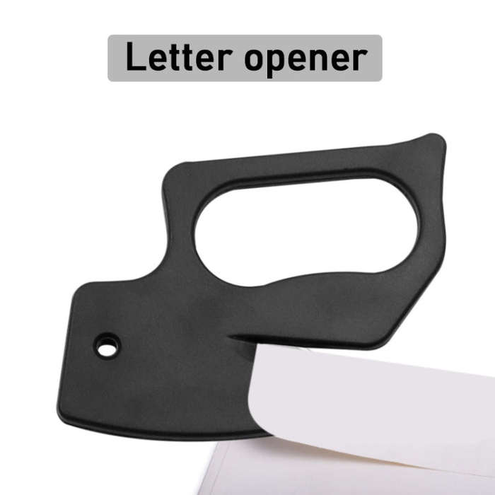2pcs Multi-purpose Paper Cutting Stainless Steel Blade Letter Opener, Color: Black