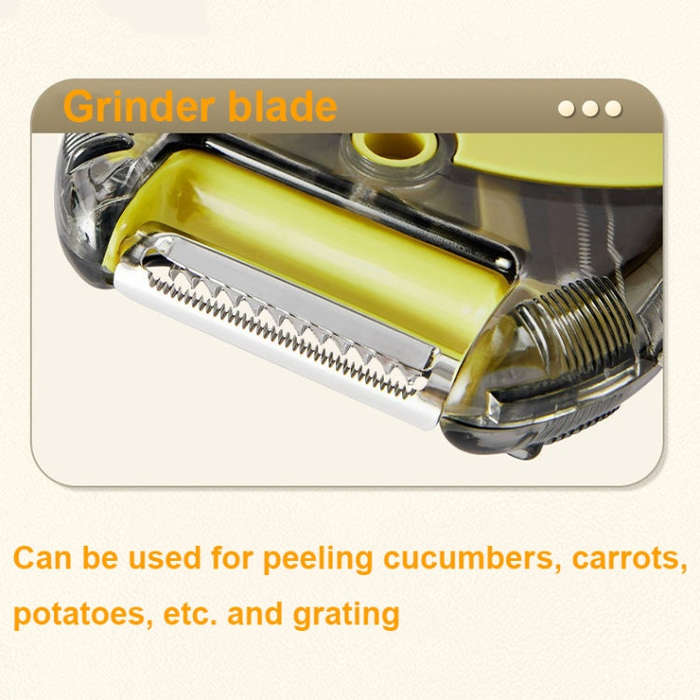 3-In-1 Multifunctional Rotary Peeler Household Kitchen Tools Scraper Fruit Grater(Gray)