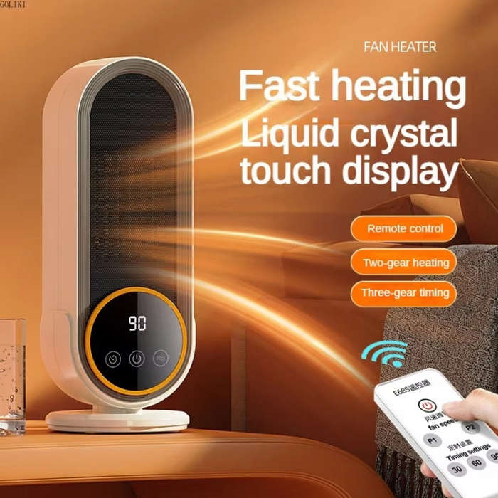 E68S 1200W PTC Ceramic Heating Desktop Smart Electric Heater, Plug: UK Plug(Remote Control Model)