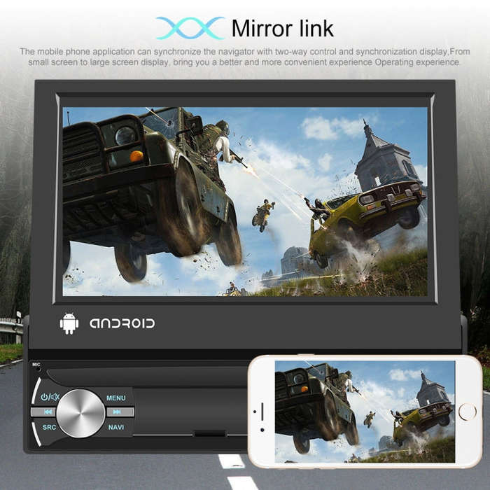 1+32G 7-Inch Single Din Android 10.0 Carplay Screen With GPS Navigation/Bluetooth/Mirror Link/DVR...