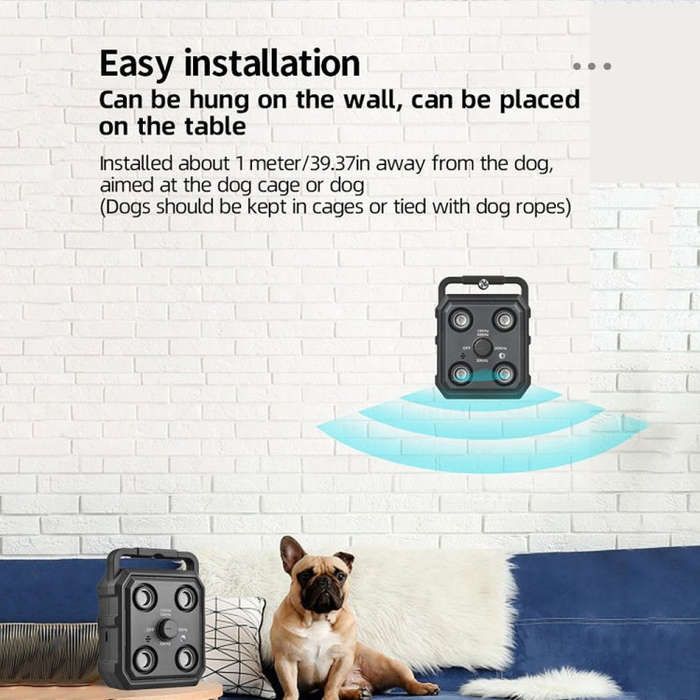 AI Intelligent Recognition Ultrasonic Bark Stopper Portable Training Device Repellent(Black)