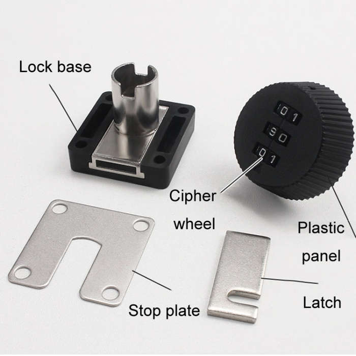 Home Cabinet Desk Drawer Combination Lock Lockers File Security Latches, Style: Black Beveled