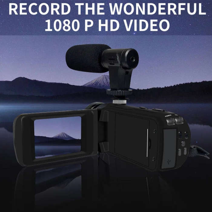 16MP 16X Digital Zoom Vlogging Camera Video Camcorder with 2.4 Inch Flip Screen, Spec: With Wide ...