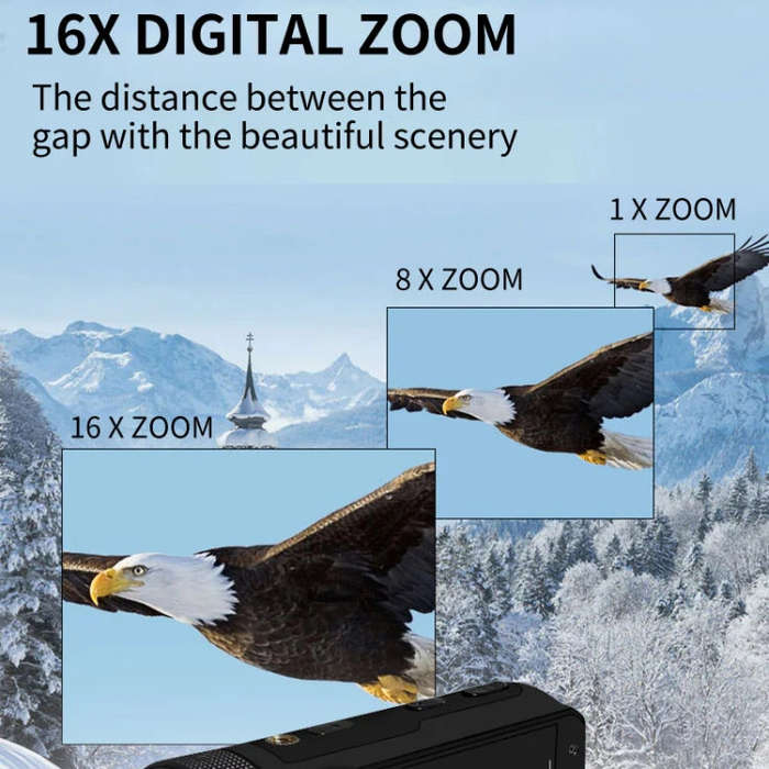 16MP 16X Digital Zoom Vlogging Camera Video Camcorder with 2.4 Inch Flip Screen, Spec: Standard E...