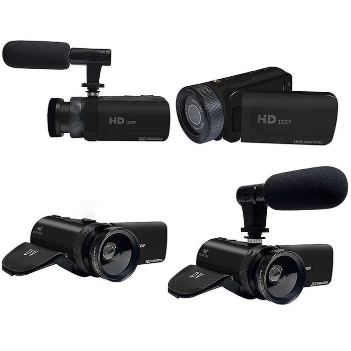 16MP 16X Digital Zoom Vlogging Camera Video Camcorder with 2.4 Inch Flip Screen, Spec: Standard E...