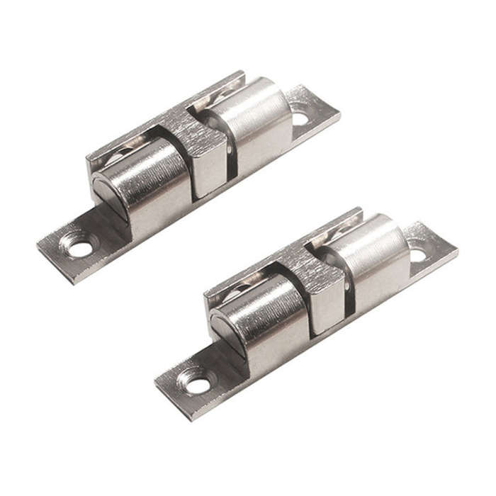 2pcs Cabinet Magnetic Spring Buckle Ball Door Sucker, Style: Medium Silver